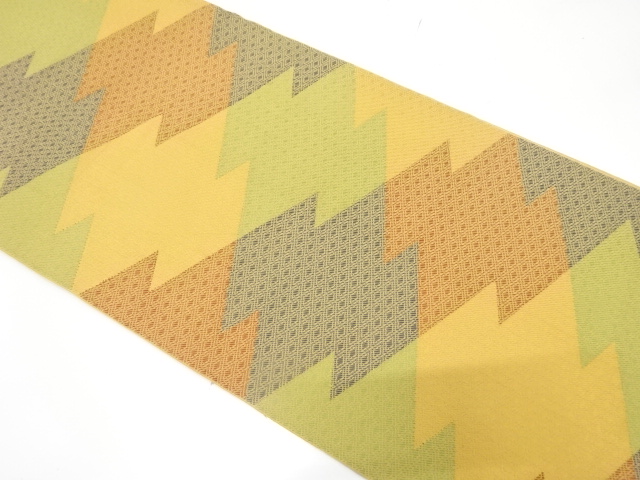 JAPANESE KIMONO / ANTIQUE FUKURO OBI / SILK / WOVEN MATSUKAWABISHI